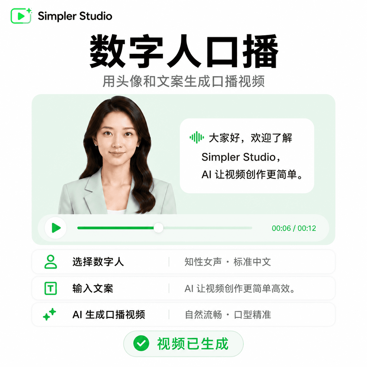 数字人口播功能卡片